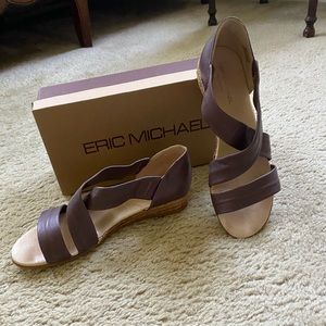 Leather straps, jute heel, size 38 cushioned sole